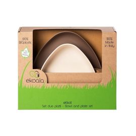 Set 2 farfurii, eKoala, BIOplastic, White/Brown
