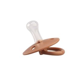 Suzeta din silicon cu cutie de depozitare, 0-6 Luni, Mombella Ciupercuta - Mocha Mousse