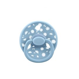 Suzeta din silicon cu cutie de depozitare, 0-6 Luni, Mombella Ciupercuta Fancy - Ice Blue