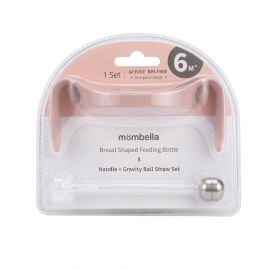 Maner ergonomic si pai cu greutate pentru Biberon 300ml Mombella Breast-Like – Old Rose