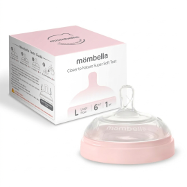Tetină Anti-colici din silicon Mombella Breast Like, Flux Rapid (Mărimea L) - Old Rose
