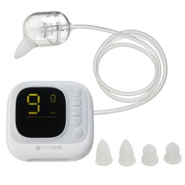 Aspirator nazal electric KidsCare, 9 trepte absorbtie, 4 varfuri, melodii pentru copii, lumina de veghe, acumulator inclus