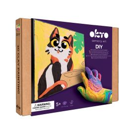 Set pictura cu argila usoara, 29*29 cm - Funny Cat