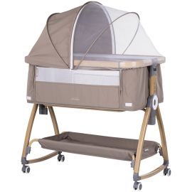 Patut co-sleeper Chipolino Charisma cu laterala culisanta latte wood