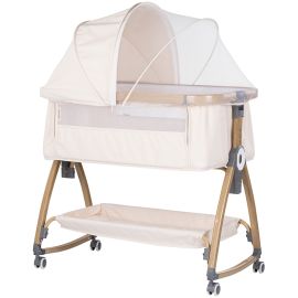 Patut co-sleeper Chipolino Charisma cu laterala culisanta cashmere wood