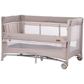 Patut pliabil Chipolino Glory cu laterala culisanta tiramisu