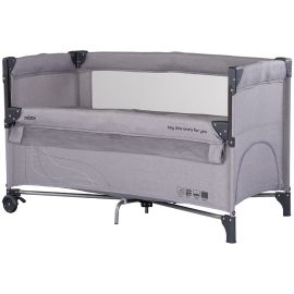 Patut pliabil Chipolino Relax platinum linen cu laterala culisanta