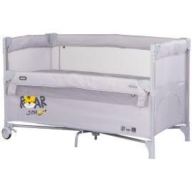 Patut pliabil Chipolino Relax Tiger platinum cu laterala culisanta