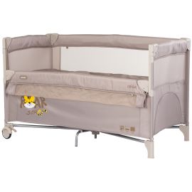 Patut pliabil Chipolino Relax Tiger latte cu laterala culisanta