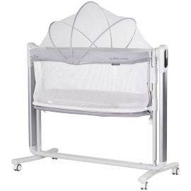 Leagan electric si patut pentru copii Chipolino Ultima cu laterala culisanta grey