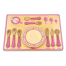 Set de joaca din lemn pentru aranjatul mesei Lelin L40049