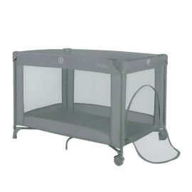 Patut pliant, Lionelo, Amelie, Cu intrare laterala, 100.5×70.5 cm, Include salteluta, roti, geanta pentru transport, Constructie usoara- 7 kg, Cadru stabil din otel, Gri