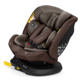 Scaun auto, Lionelo, Bastiaan Plus i-Size, 4 in 1, Protectie laterala, Cu spatar inclinabil in 6 pozitii, Cu tetiera reglabila in 12 pozitii, Rotire 360 grade, Top Tether, 0-36 Kg, 40-150 cm, Cu Isofix, Conform cu R129/04, Beige Choco