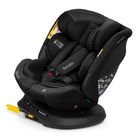 Scaun auto, Lionelo, Bastiaan Plus i-Size, 4 in 1, Protectie laterala, Cu spatar inclinabil in 6 pozitii, Cu tetiera reglabila in 12 pozitii, Rotire 360 grade, Top Tether, 0-36 Kg, 40-150 cm, Cu Isofix, Conform cu R129/04, Black Carbon