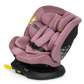 Scaun auto, Lionelo, Bastiaan Plus i-Size, 4 in 1, Protectie laterala, Cu spatar inclinabil in 6 pozitii, Cu tetiera reglabila in 12 pozitii, Rotire 360 grade, Top Tether, 0-36 Kg, 40-150 cm, Cu Isofix, Conform cu R129/04, Roz