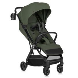 Carucior sport, Lionelo, Bess, Greutate 7.5 kg, Sustine 22 kg, 6 luni+, Capotina impermeabila si protectie SPF 50+, Include suport sticla, Pliere cu o singura mana, Maner pentru transport, Verde