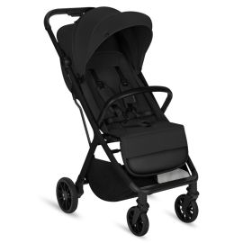 Carucior sport, Lionelo, Cloe Plus, Cu accesorii, Cadru din aluminiu, Pana la 22 kg, Usor, Pliere compacta pentru avion, cu o singura mana, Ideal pentru toate tipurile de suprafete, 6 luni+, Negru