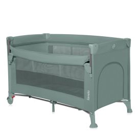 Patut pliant multifunctional, Lionelo, Ellen, Cu laterala culisanta, Nivel suplimentar, Intrare laterala cu fermoar, 2 roti, Saltea pliabila si geanta de transport incluse, 0- 36 luni, Pana la 15 kg, 120x60 cm, Conform cu EN 716, Verde