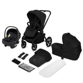 Carucior 3 in 1, Lionelo, Freya, Cu scoica ADAC, Landou si salteluta ventilate, Pliabil, Reglare spatar in 3 pozitii, Suport de picioare in 4 pozitii, Maner reglabil in 3 pozitii, Sustine 22 kg, Cu accesorii, 0 luni+, Negru