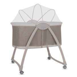 Patut si balansoar portabil Lionelo, Gaya 2 in 1, cu functie de leganat si muzica, 3 viteze de leganat reglabile, saltea T25, controlat prin telecomanda sau panou, pana la 9 kg, 0 luni+, 93 x 68 x 81 cm, bej latte