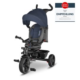 Tricicleta copii, Lionelo, Haari, Suport picioare, Control al directiei, Scaun reversibil, Rotire 360 grade, Pliabila, Conform cu standardul european de securitate EN71, Albastru