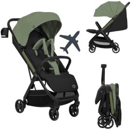 Carucior sport, Lionelo, Julie Air, Greutate redusa - 7.5 kg, Sustine 22 kg, 6 luni+, Capotina impermeabila, Protectie SPF 50+, Include suport sticla, Pliere compacta pentru calatorii, Conform cu EN1888-1 si EN1888-2, Verde Sage