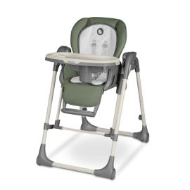 Scaun de masa si balansoar, Lionelo, Laurice, 2 in 1, Transformabil, Multifunctional, Inaltime si spatar reglabile, Cu melodii de leagan, 0 luni+, Conform cu standardele europene de securitate EN 14988, EN 16120, Verde