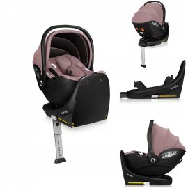 Scoica auto, Lionelo, Moxie, i-Size, Include baza rotativa 360 cu picior de fixare, 40-87 cm, Tetiera reglabila, intarita cu spuma de memorie, Carcasa ventilata, Din bambus, Protectie avansata, Conform R129, Mov