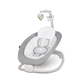 Fotoliu balansoar, Lionelo, Cu vibratii, Pascal Scandi, Cu 12 melodii linistitoare, Pliabil, 80x49 cm, Gri Deschis