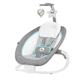 Fotoliu balansoar, Lionelo, Cu vibratii, Pascal Scandi, Cu 12 melodii linistitoare, Pliabil, 80x49 cm, Gri