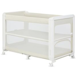 Patut multifunctional, Lionelo, Patty, 5 in 1, 0- 36 luni, Co-sleeper, Tarc de joaca, Patut de calatorie, Laterala rabatabila, 2 trepte reglare saltea, Roti, Husa transport inclusa, Bej