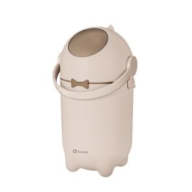 Cos pentru scutece, Lionelo, Capacitate 10 l, Sistem etans impotriva mirosurilor, Compatibil cu saci universali, Operare cu o mana, Bej