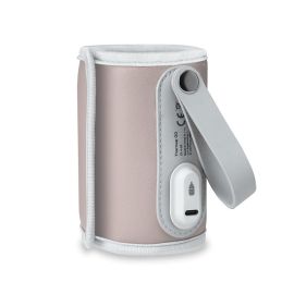 Incalzitor biberoane, Lionelo, ThermUp Go, Portabil, Temperatura constanta pana la 24 h, Incarcare USB, Roz