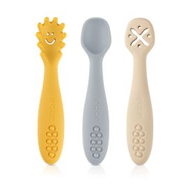 Set 3 lingurite din silicon LittleYummie, pentru bebelusi, 6+ luni, Reer 23072