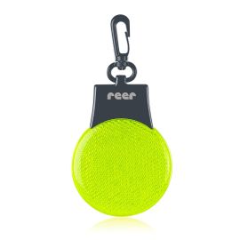 Lumina de siguranta LED reflectorizanta cu semnalizare intermitenta, verde fluorescent, cu carabina de agatare, Reer Light&Go 53253
