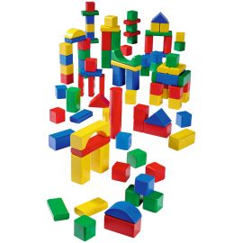 Set constructie Eichhorn Colored Wooden Blocks 100 piese