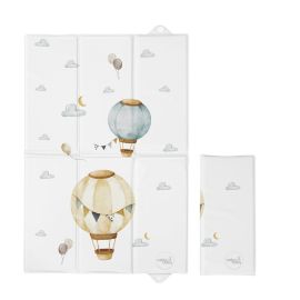 Saltea de infasat, Ceba Baby, Pliabila, 60x40 cm, Suprafata impermeabila, Multifunctionala, Pentru acasa si in deplasari, Basic Balloons