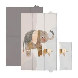 Saltea de infasat, Ceba Baby, Pliabila, 80x50 cm, Suprafata impermeabila, Multifunctionala, Pentru acasa si in deplasari, Basic Elephant Family