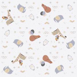 Covoras impermeabil pentru copii, Ceba Baby, Rezistent la pete, Sigur pentru pielea bebelusului, Usor de curatat, 120x120 cm, Giraffe & Friends, Multicolor