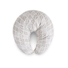 Perna pentru alaptat, Ceba Baby, Husa detasabila din bumbac, Cu puf siliconizat, 150x60x37 cm, Oeko-Tex Standard 100, Basic Brown Leaves
