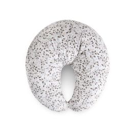 Perna pentru alaptat, Ceba Baby, Husa detasabila din bumbac, Cu puf siliconizat, 150x60x37 cm, Oeko-Tex Standard 100, Basic Tiny Leaves