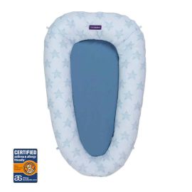 Salteluta bebelusi pentru dormit Clevamama blue 3213, testata impotriva alergenilor, certificata asthma & allergy friendly™