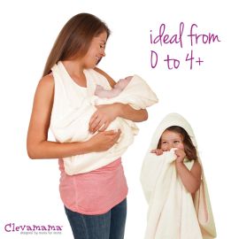 Prosop de baie pentru bebelus si mama cream 2924 Clevamama
