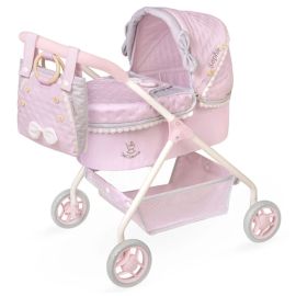 Carucior clasic pentru papusi, design compact, saltea inclusa, ideal pentru copii mici, colectia Sophie, Roz