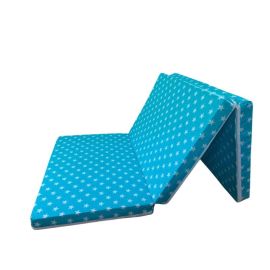 Saltea Pliabila Spuma Poliuretanica 120x60x5 cm - Blue with White Stars