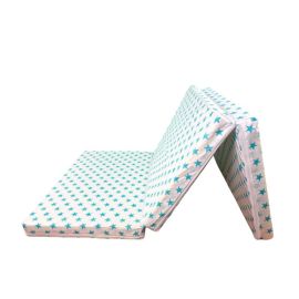 Saltea Pliabila Spuma Poliuretanica 120x60x5 cm - Light Blue Stars