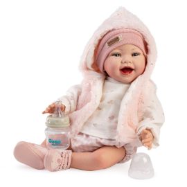 Papusa reborn Elsa, 42 cm, pictata manual, corp textil si membre din vinil, cu accesorii incluse