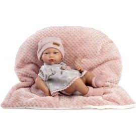 Papusa clasica, Claudia, 38 cm, corp complet din vinil, cu hainute si patura