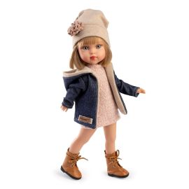 Papusa fashion, Penelope Madrid, 33 cm, par blond drept, corp din vinil, cu outfit complet