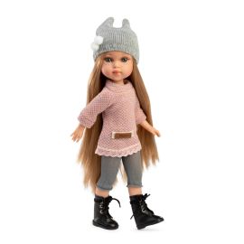 Papusa fashion, Penelope Vienna, 33 cm, par blond si ochi verzi, corp din vinil, cu outfit complet